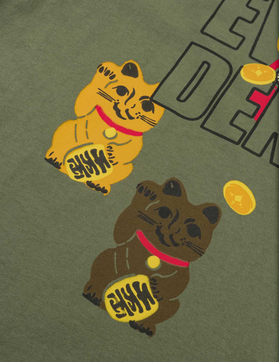 Fortune Cat Daruma Print T-Shirt