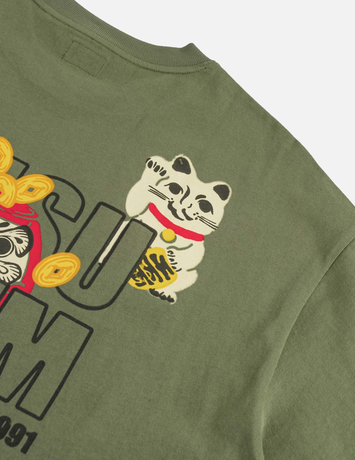 Fortune Cat Daruma Print T-Shirt