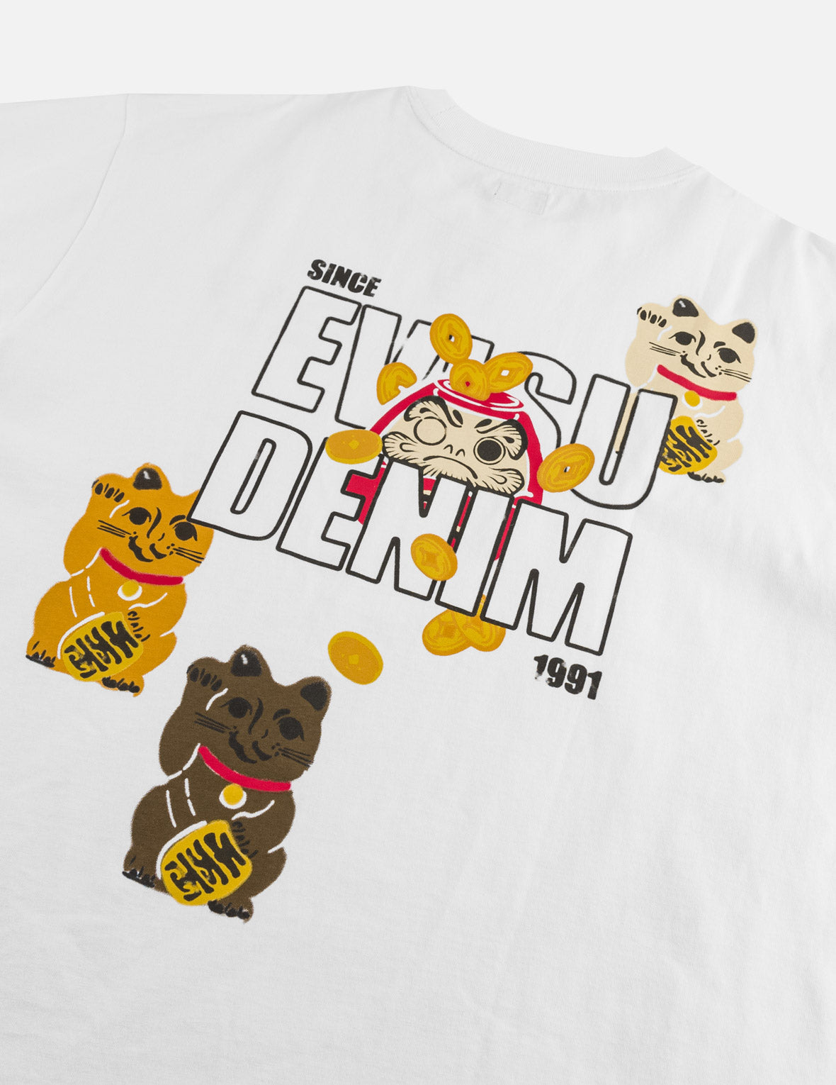 Fortune Cat Daruma Print T-Shirt