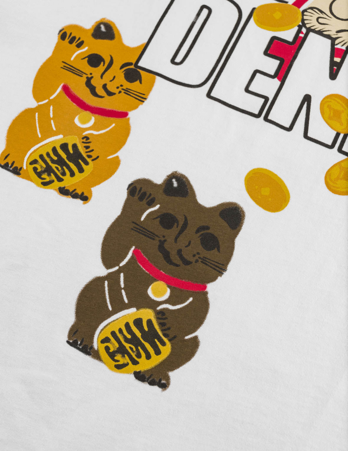 Fortune Cat Daruma Print T-Shirt