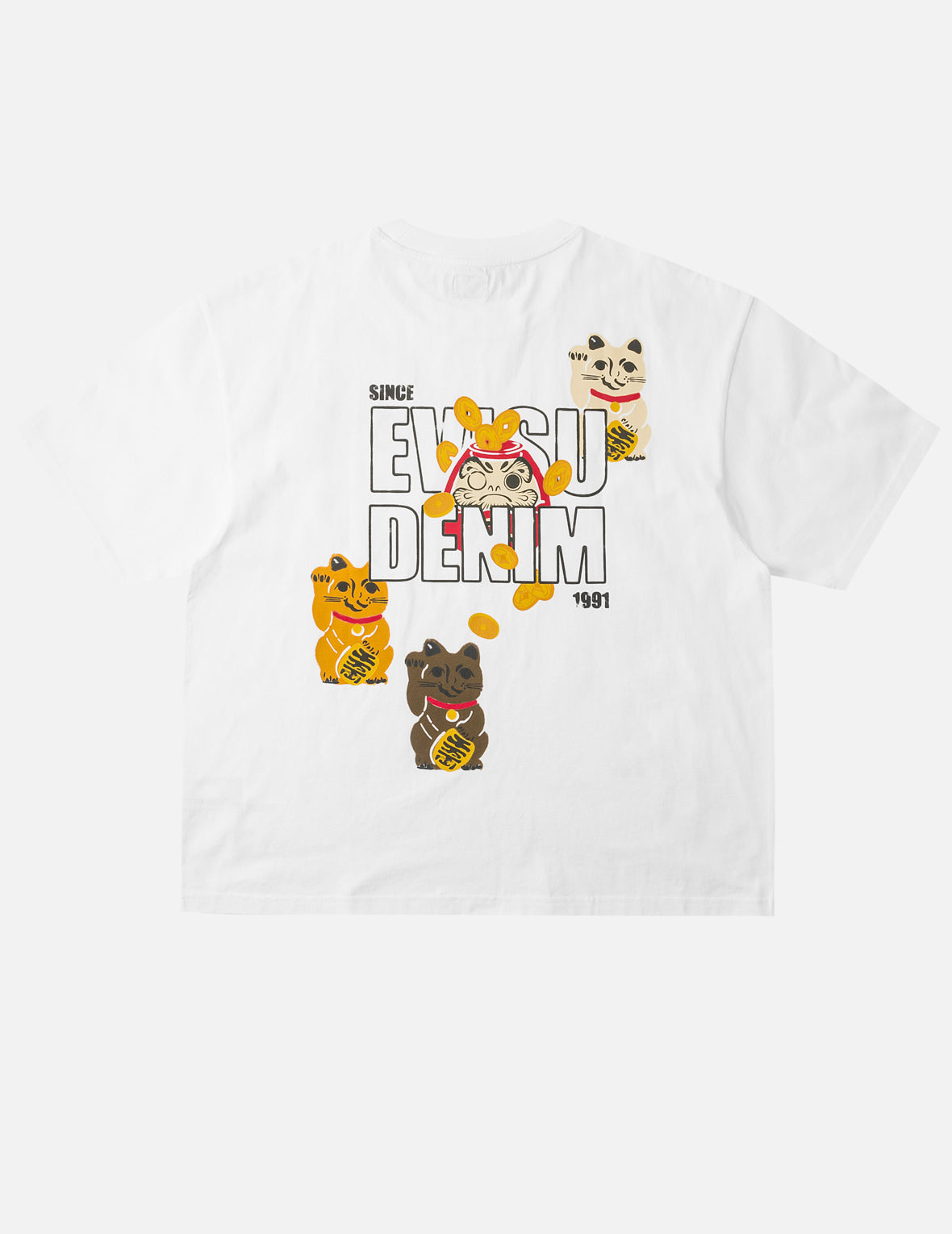 Fortune Cat Daruma Print T-Shirt