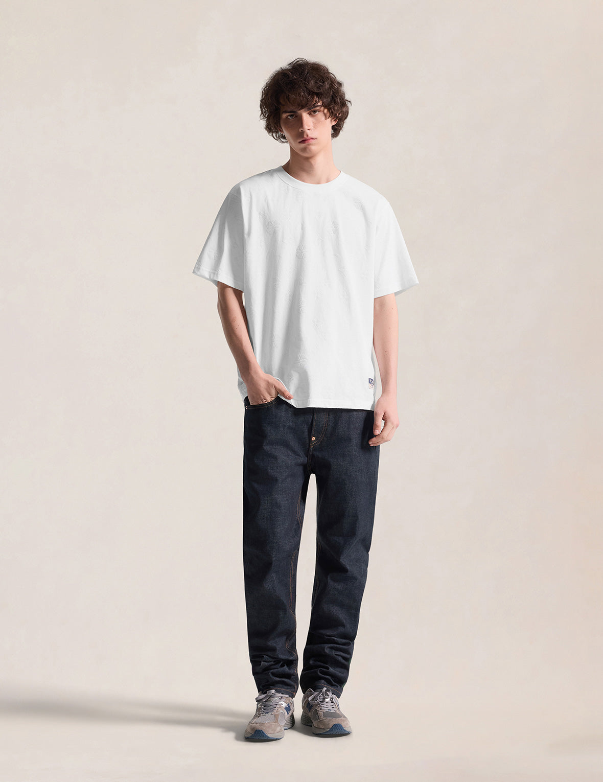 Allover Flocking Kamon & Seagull T-shirt