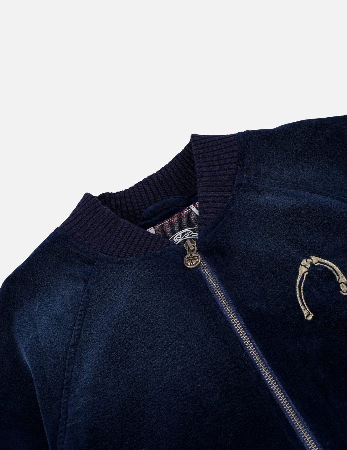 Skull Embroidery Velvet Souvenir Jacket