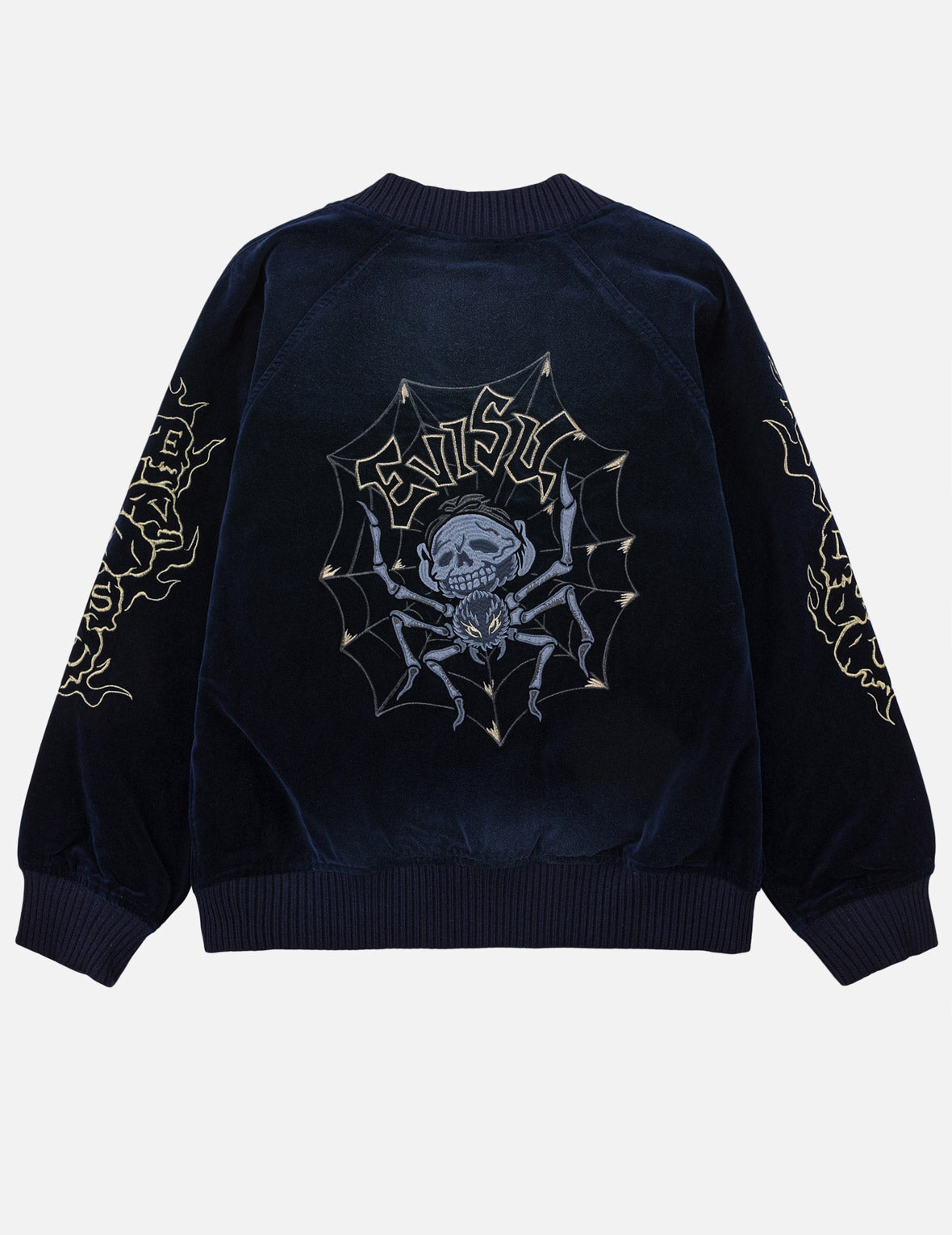 Skull Embroidery Velvet Souvenir Jacket