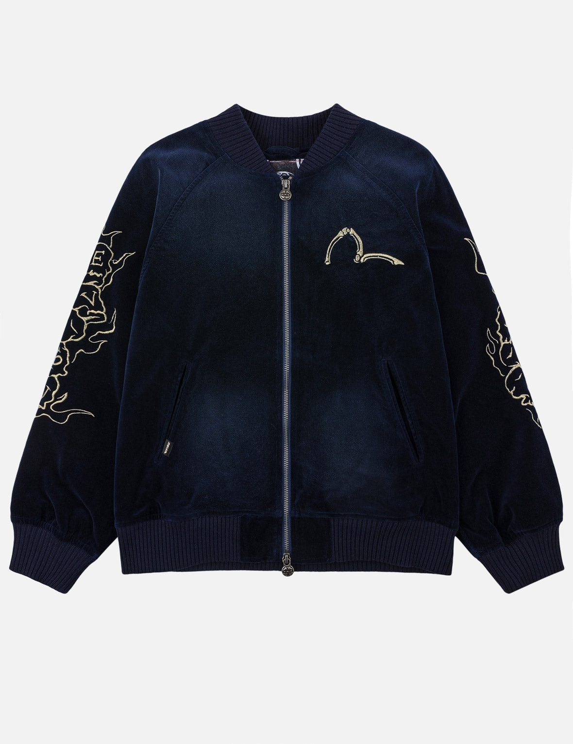 Skull Embroidery Velvet Souvenir Jacket