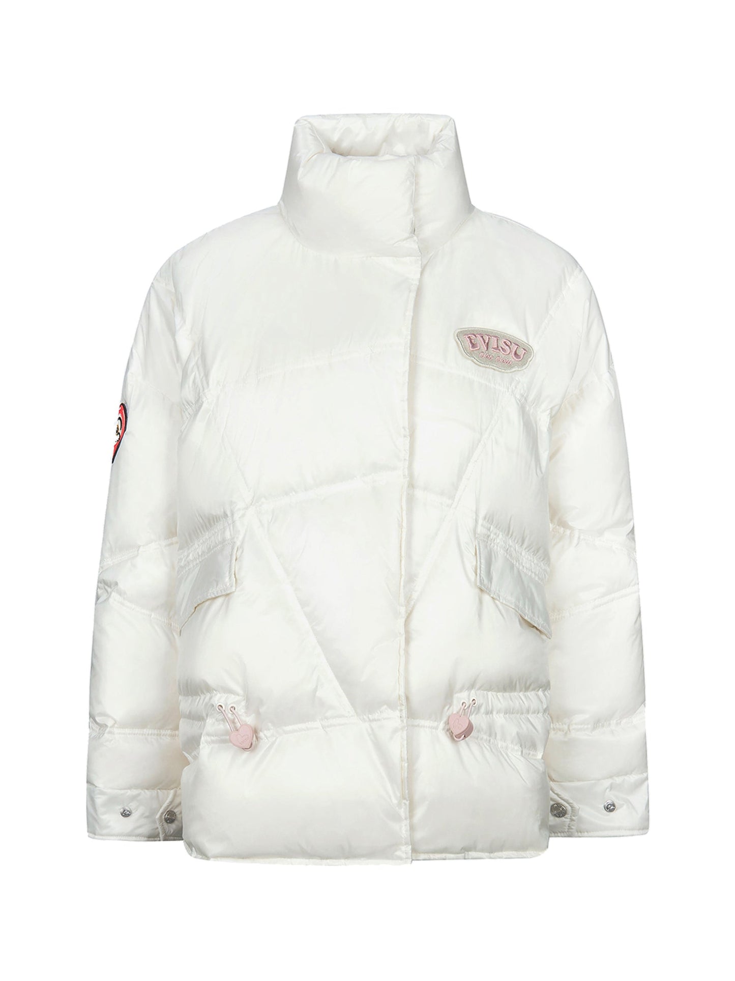 標誌及達磨愛心刺繡章時尚版型羽絨外套