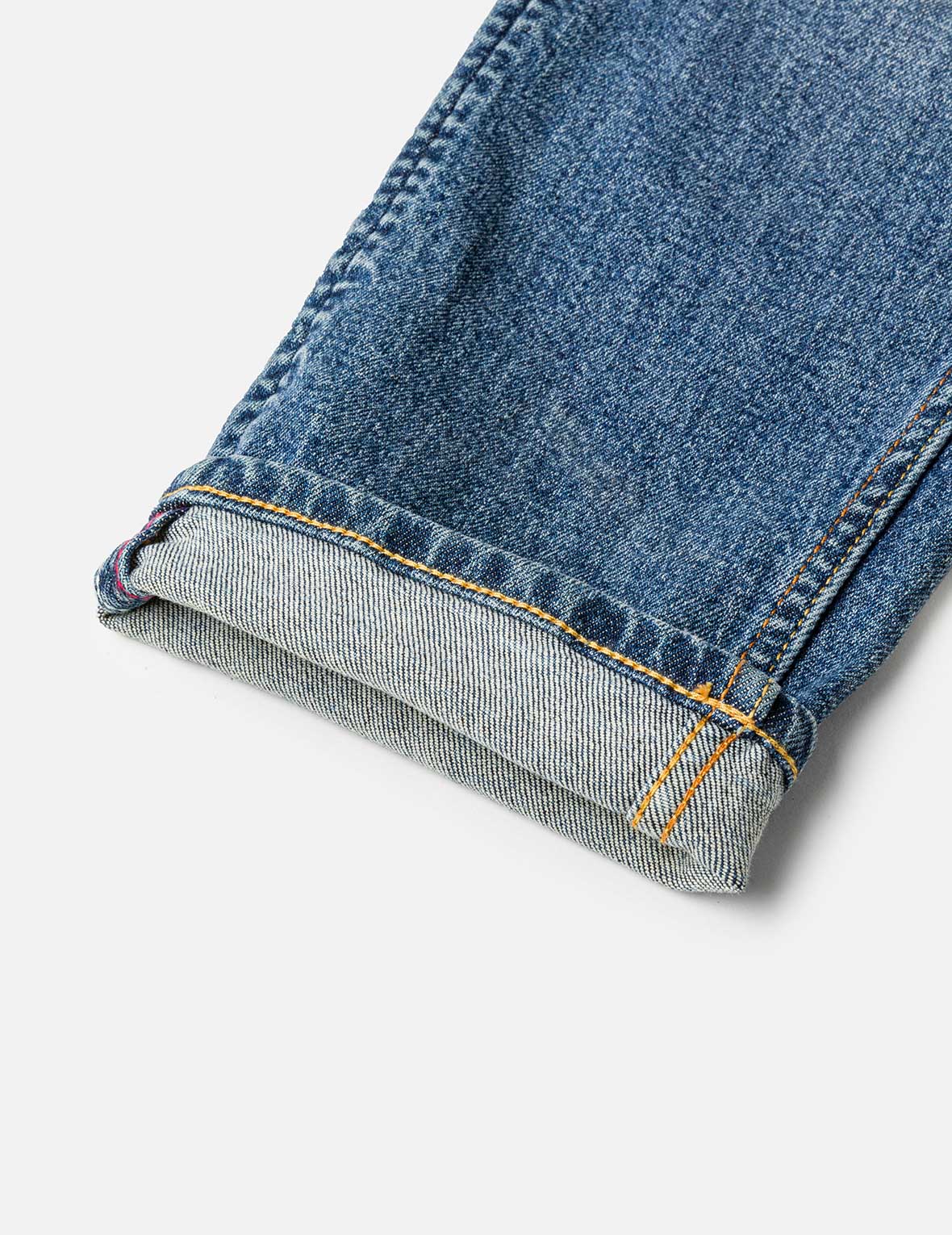 像素海鷗刺繡寬版休閒牛仔褲