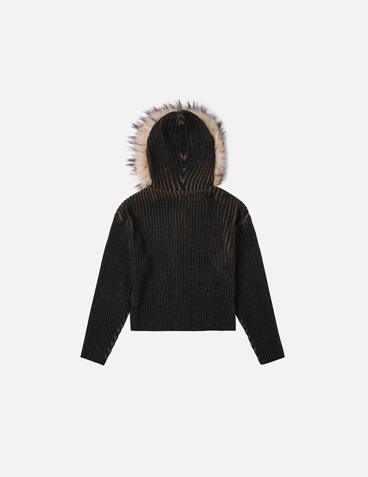Logo Rope Embroidery Regular Fit Knitted Jacket with Hooded