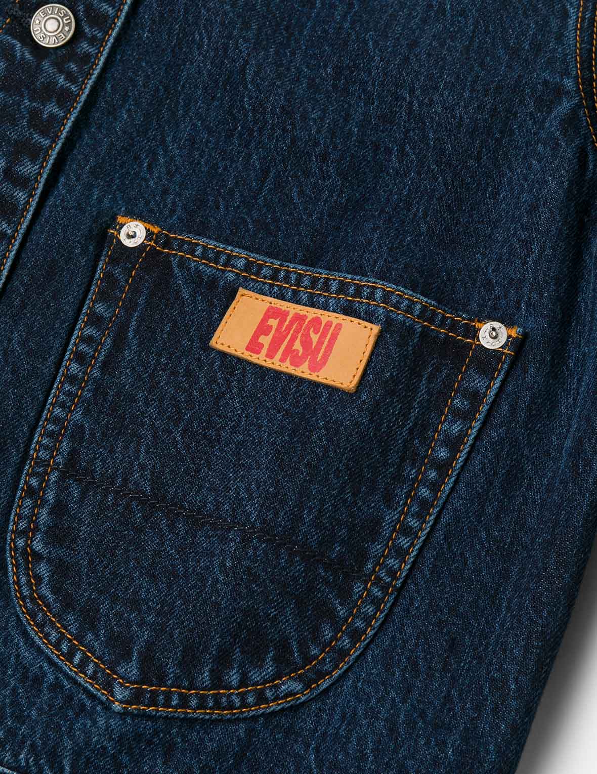 漸層色印花寬版洗水牛仔外套