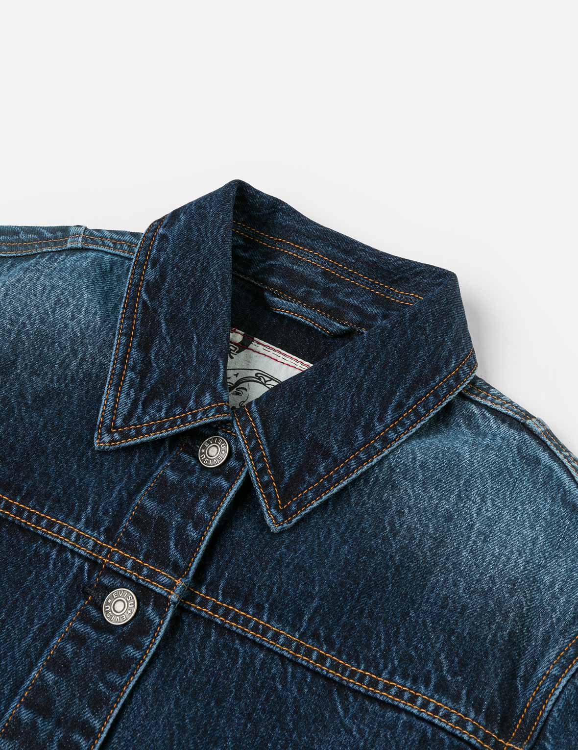 漸層色印花寬版洗水牛仔外套