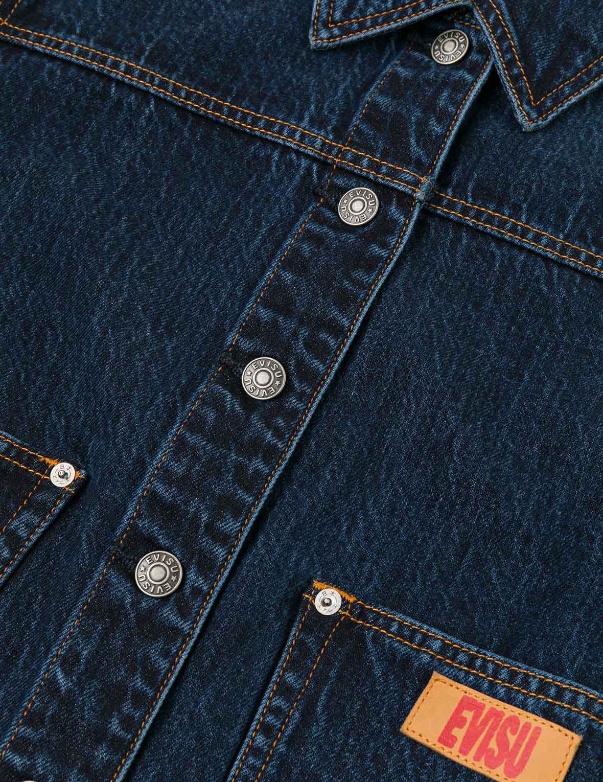 漸層色印花寬版洗水牛仔外套