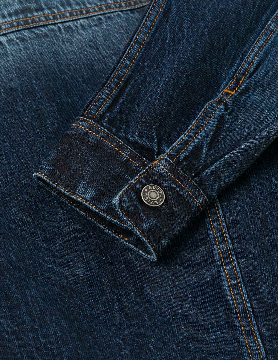 漸層色印花寬版洗水牛仔外套