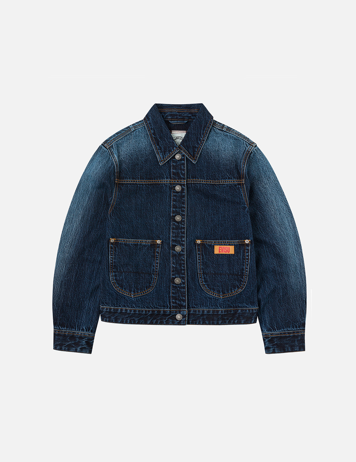 漸層色印花寬版洗水牛仔外套