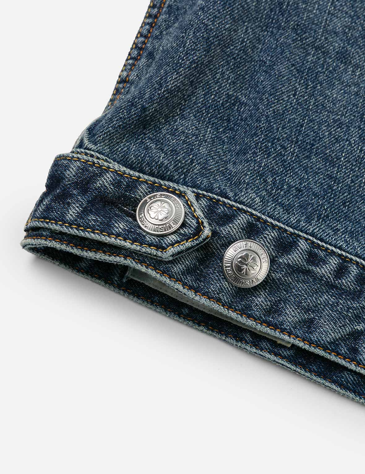 Brocade Inserted Daicock Regular Fit Denim Jacket