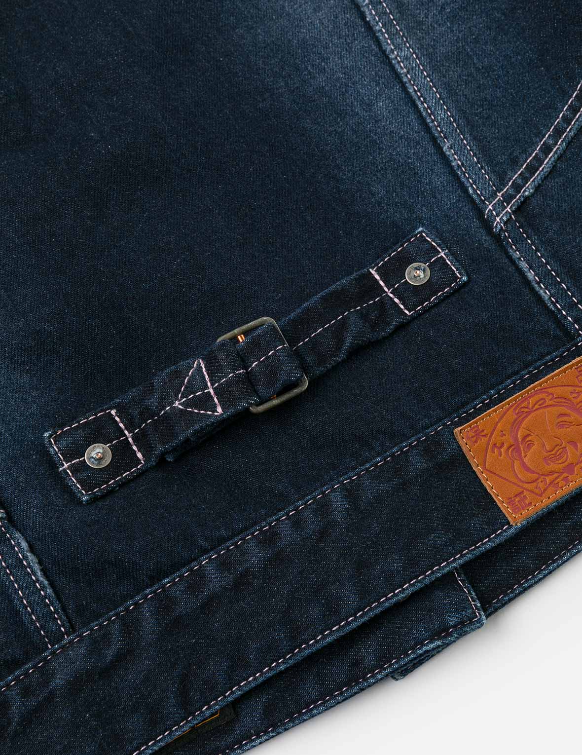 海鷗貼布刺繡寬版水洗牛仔外套