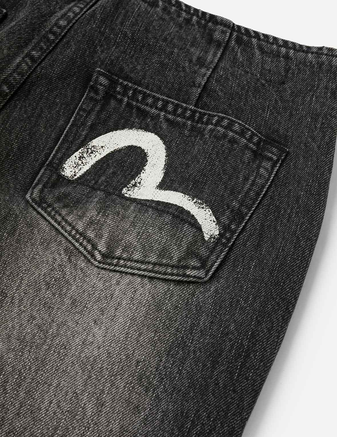 斑駁海鷗印花和解構時尚版型牛仔喇叭褲裙