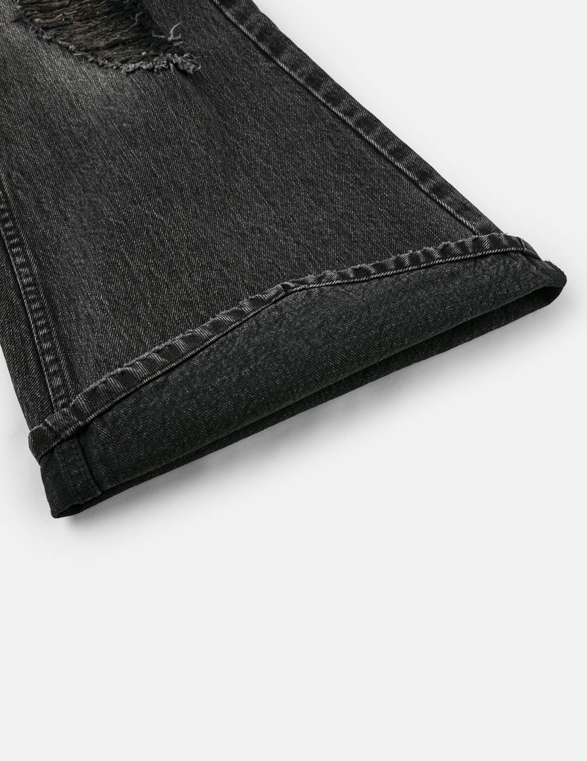 斑駁海鷗印花和解構時尚版型牛仔喇叭褲裙