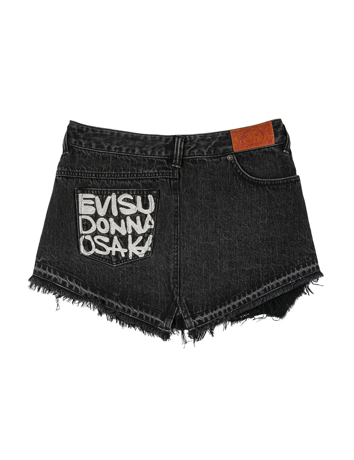 斑駁海鷗印花和解構時尚版型牛仔喇叭褲裙