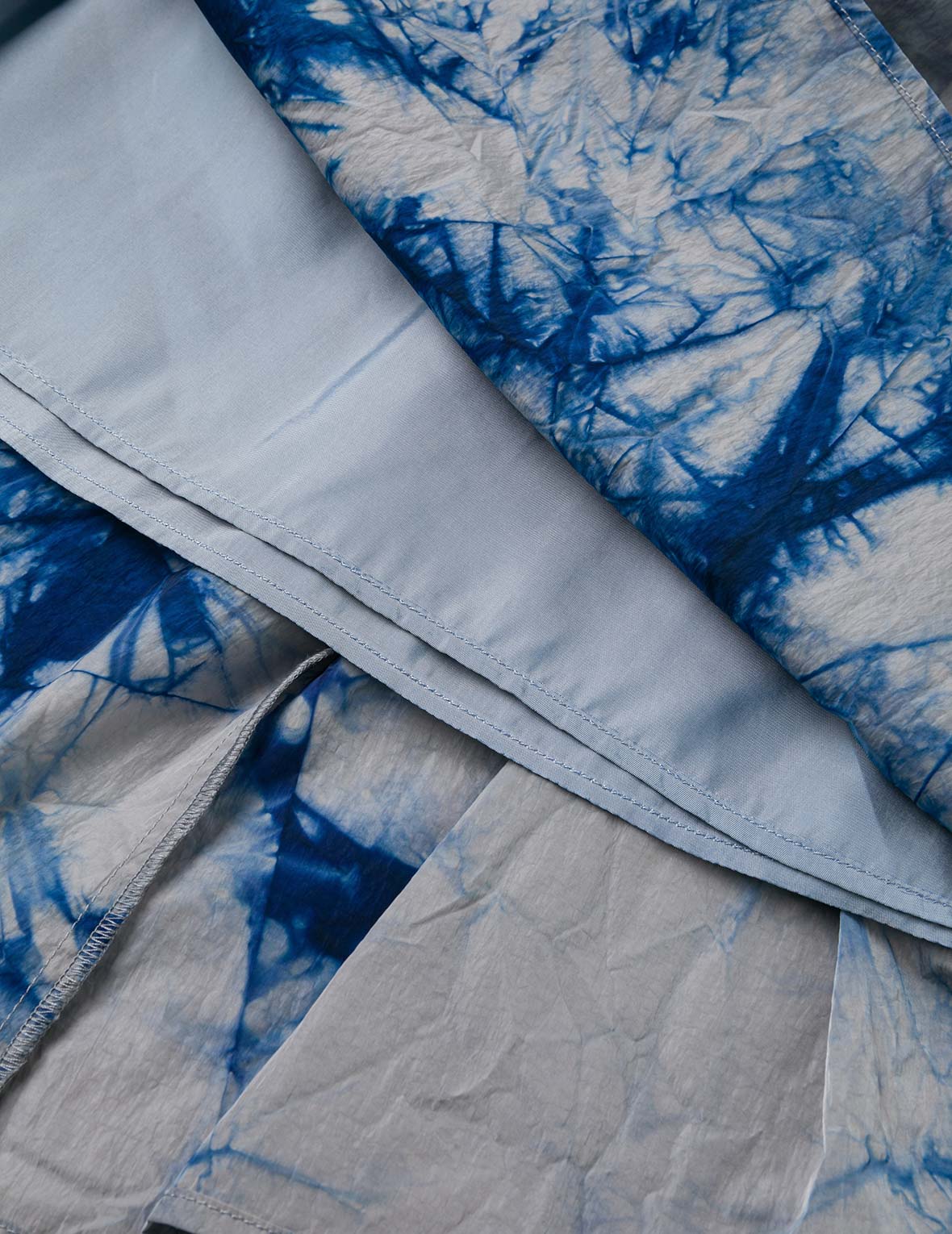 Tie-dye Seagull-inspired Asymmetrical Ruffles Oversized Midi Skirt