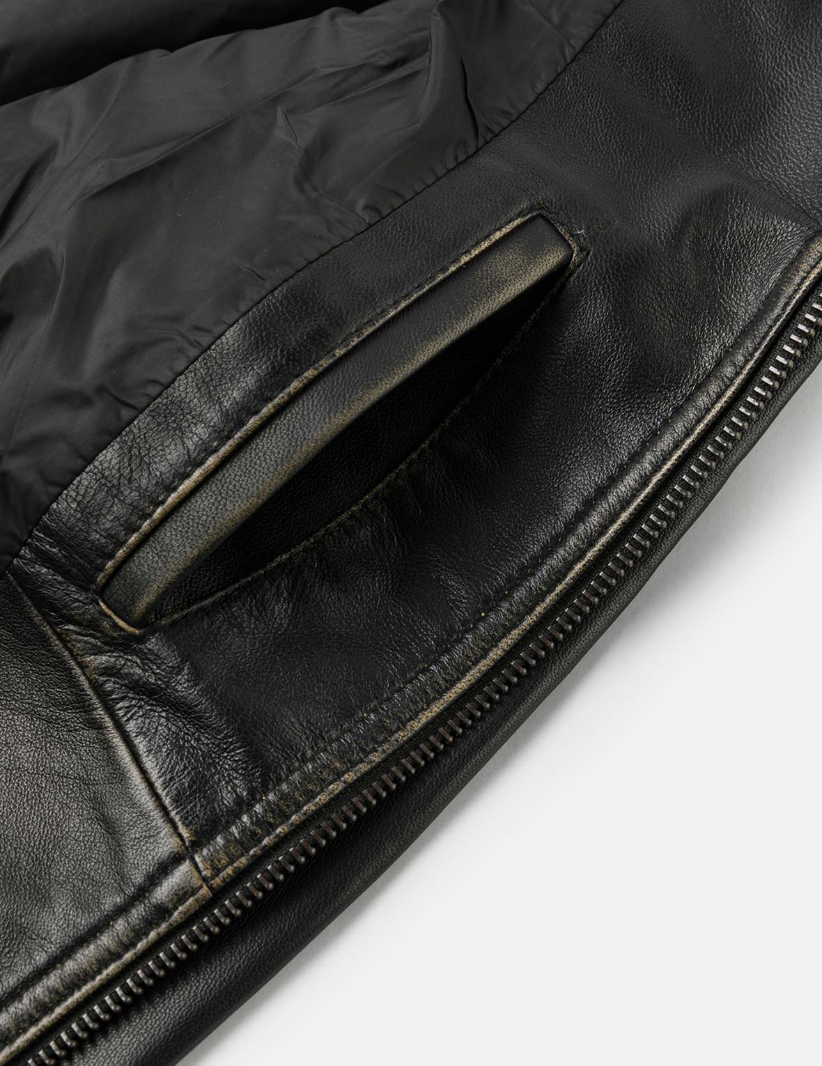 Logo Embossed Cropped Leather Jacket