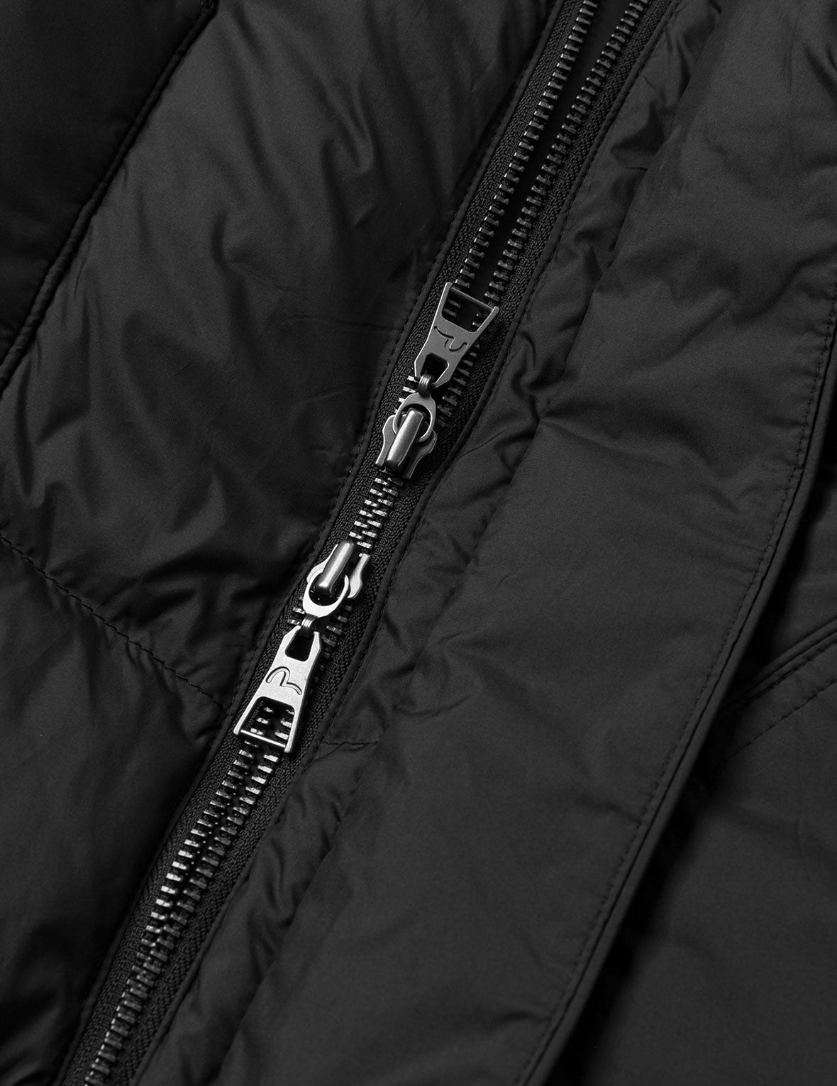 海鷗與商標刺繡時尚版型可拆式連帽羽絨外套