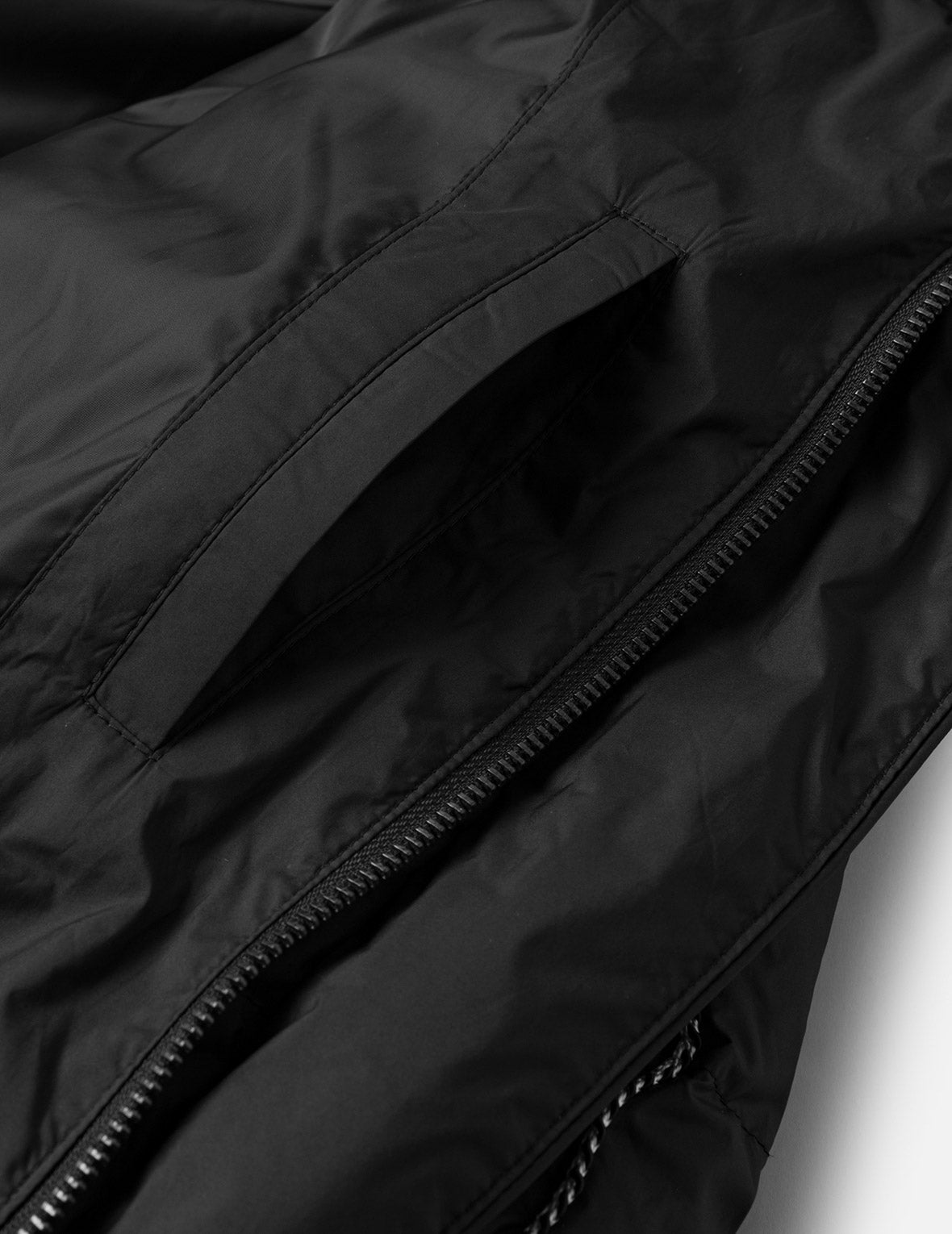 海鷗與商標刺繡時尚版型可拆式連帽羽絨外套