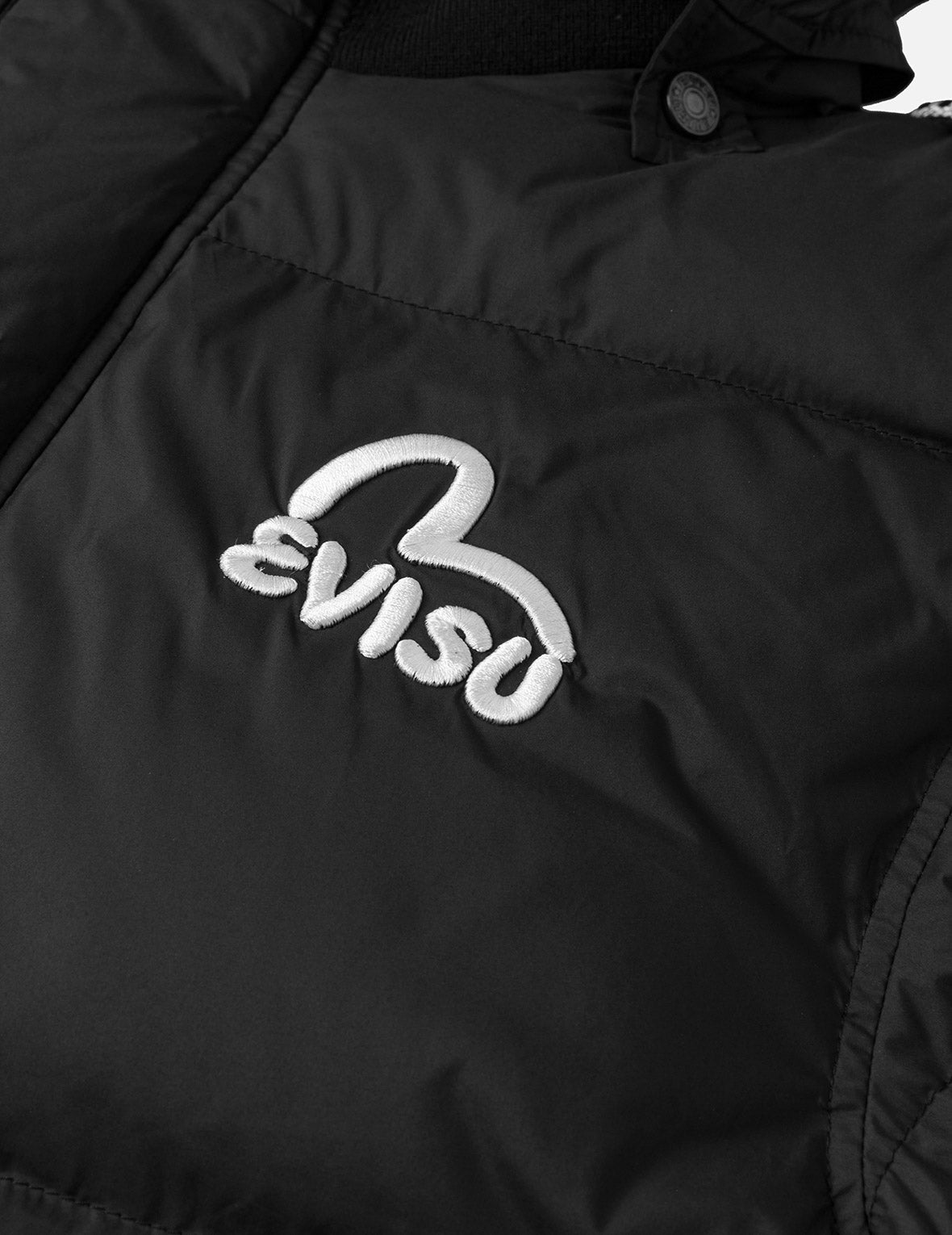 海鷗與商標刺繡時尚版型可拆式連帽羽絨外套