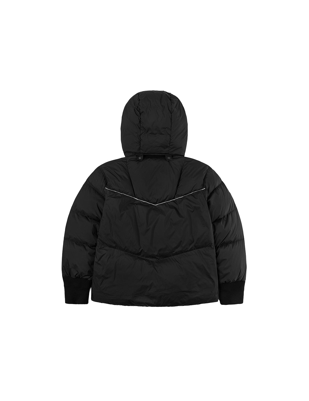 海鷗與商標刺繡時尚版型可拆式連帽羽絨外套