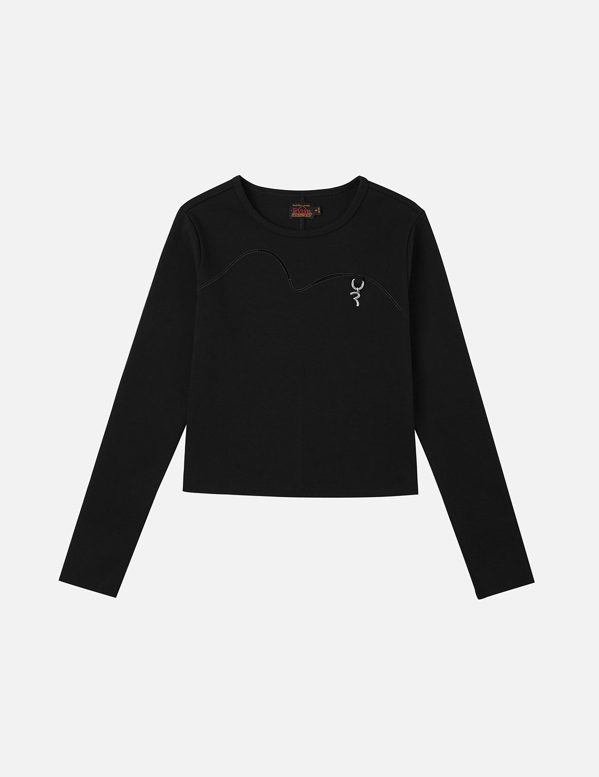 Seagull-shaped Cutout Design Fashion Fit Long-sleeve Top