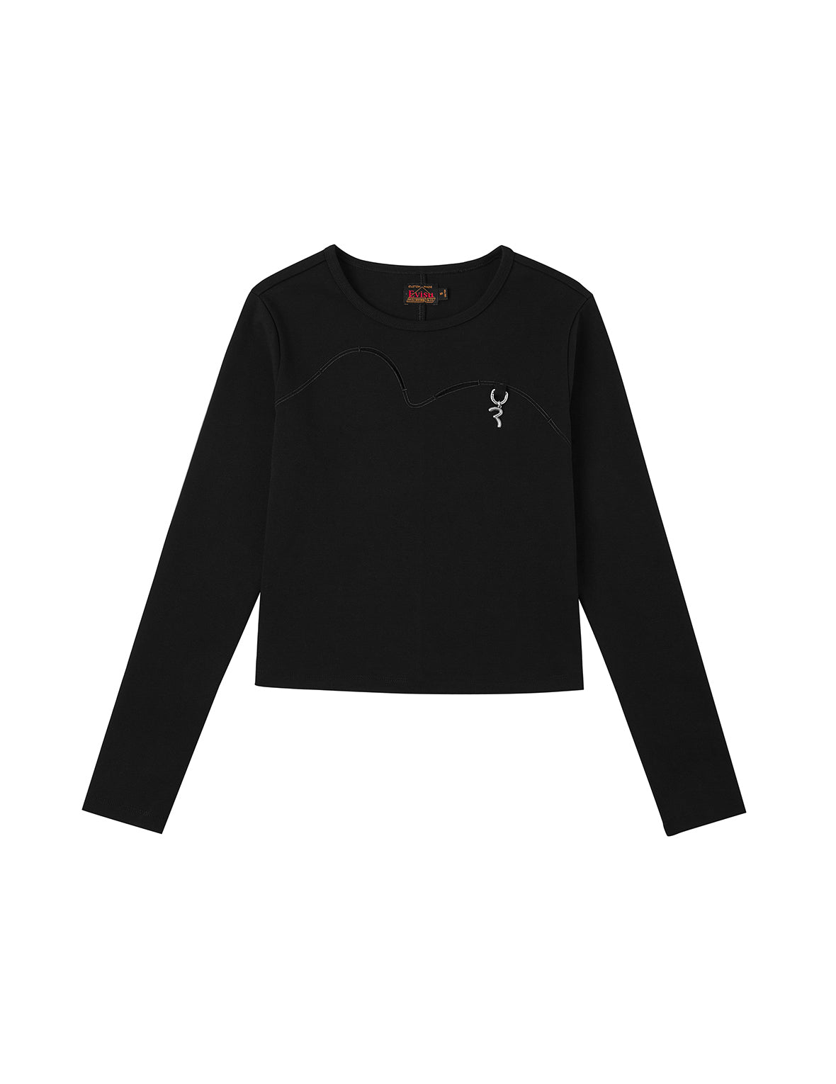 Seagull-shaped Cutout Design Fashion Fit Long-sleeve Top