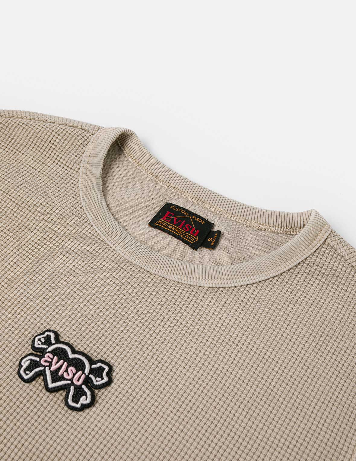 Heart-shaped Skull EVISU Patch Embroidery Fashion Fit Long-sleeve Top