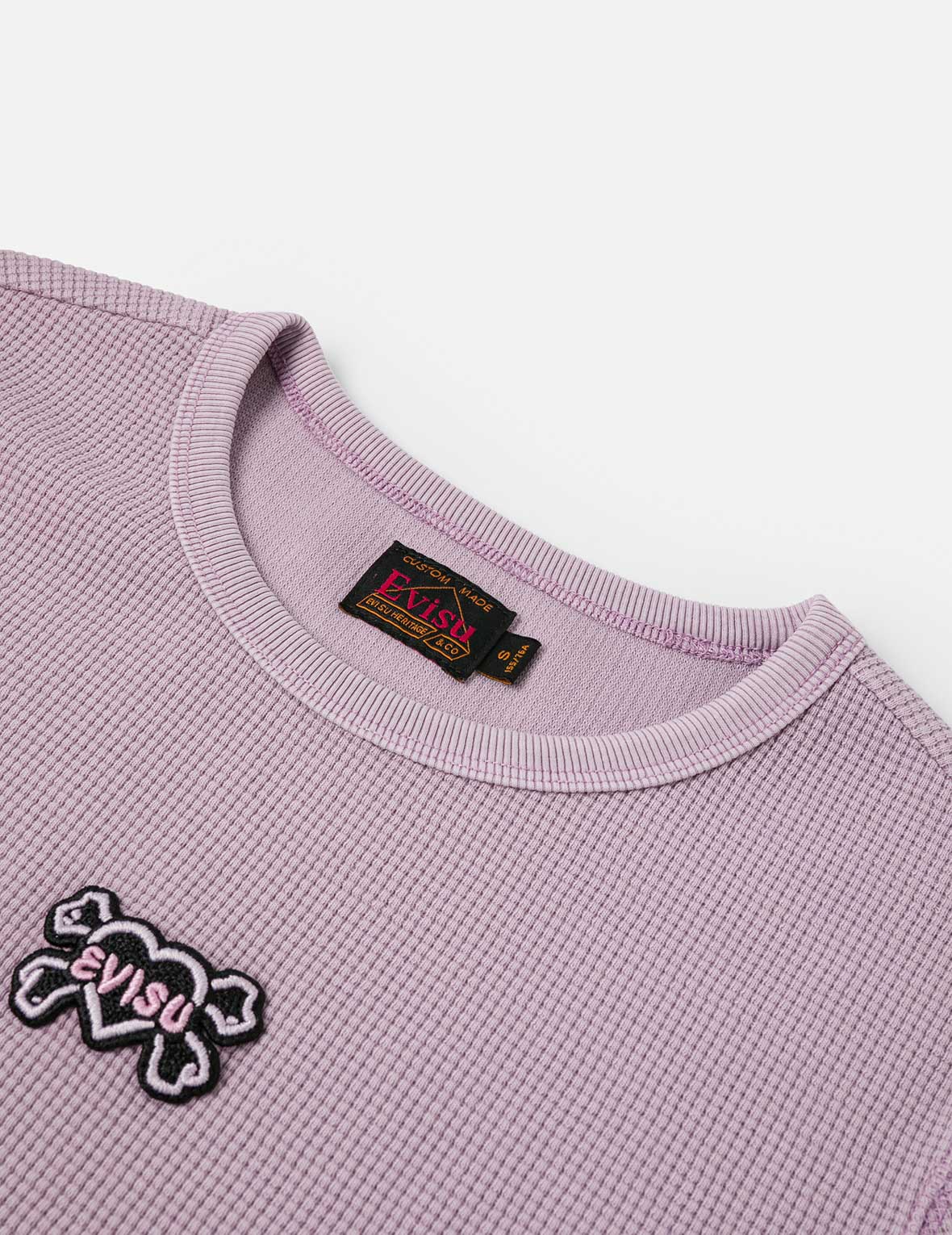 Heart-shaped Skull EVISU Patch Embroidery Fashion Fit Long-sleeve Top