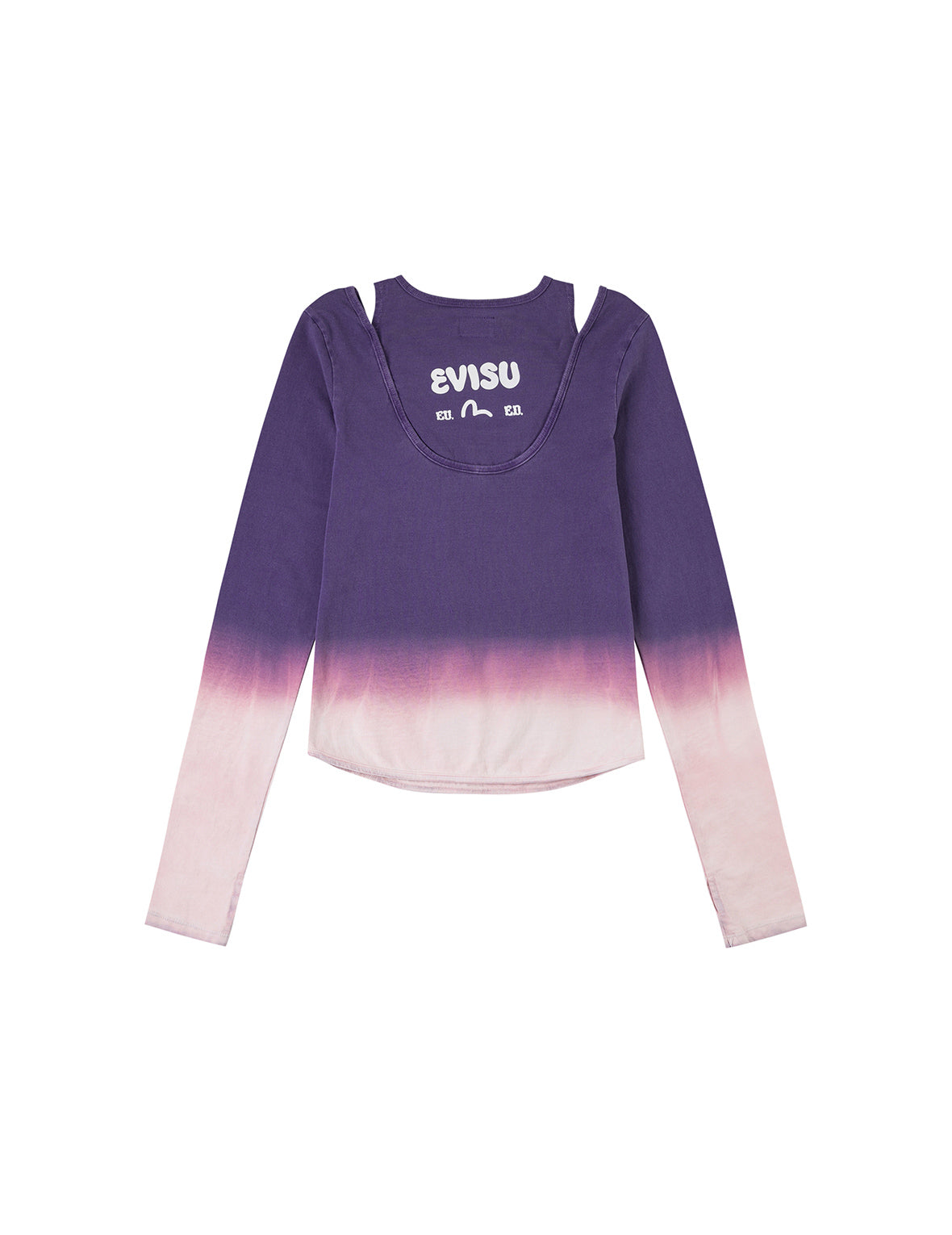 Logo Print and Gradient Tie-dye Regular Fit 2-in-1 Long-sleeve Top