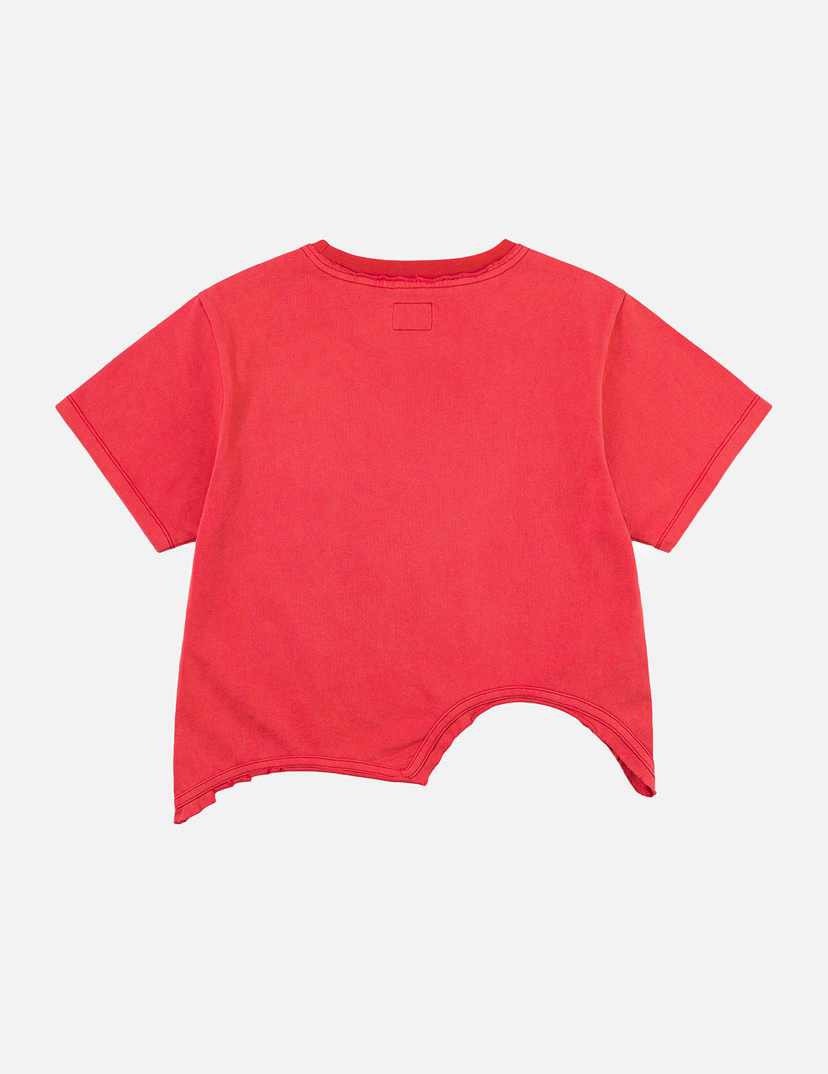 商標印花與破損細節時尚版型T恤