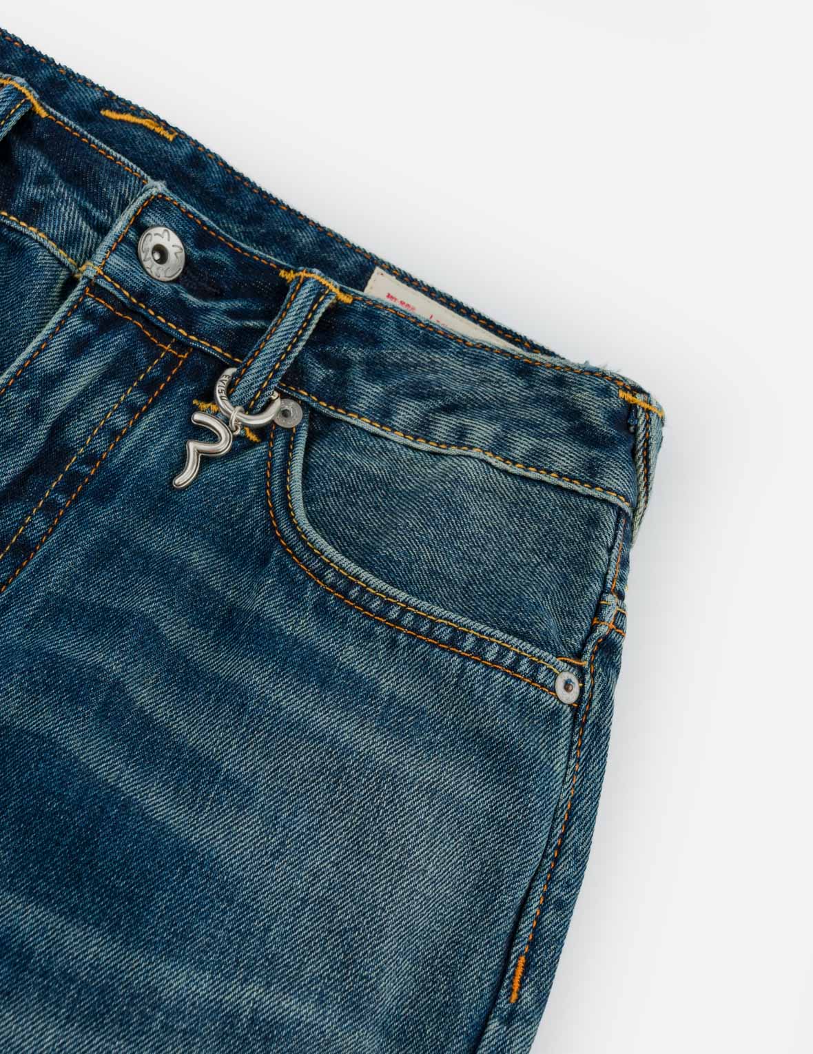 Seagull & Evisu Logo Embroidery Relax Fit Jeans