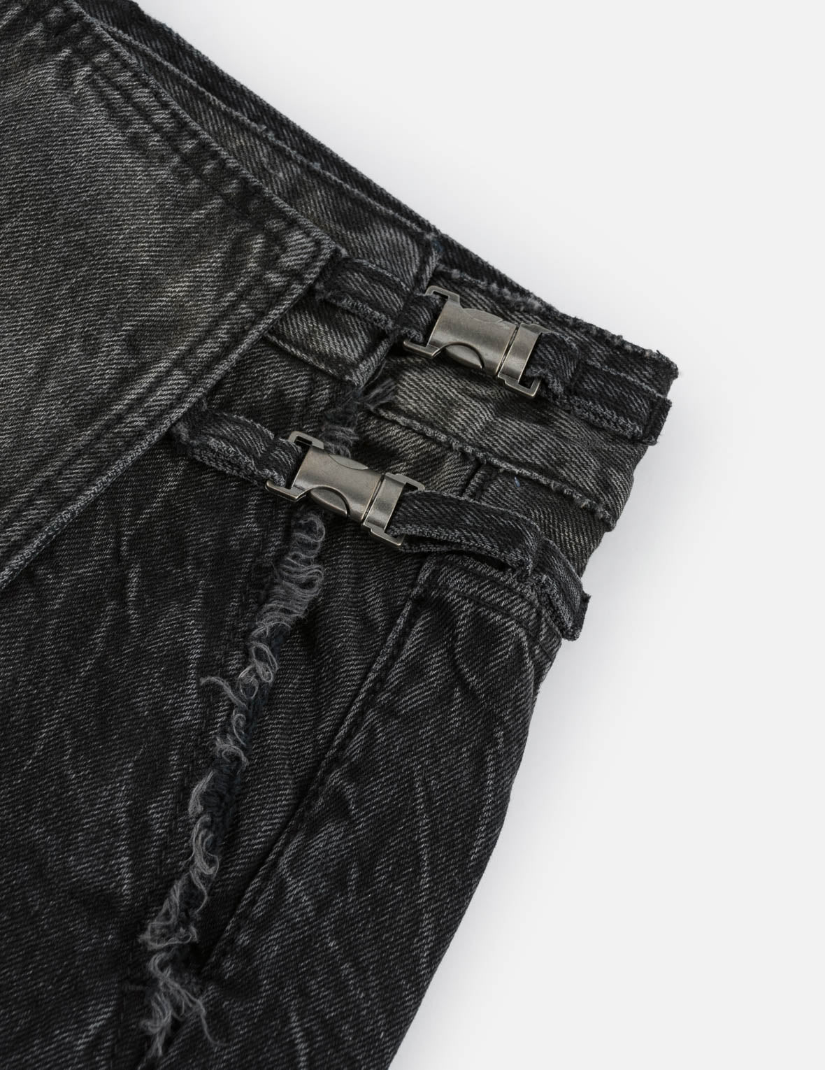 Asymmetric Studded Seagull Denim Skort