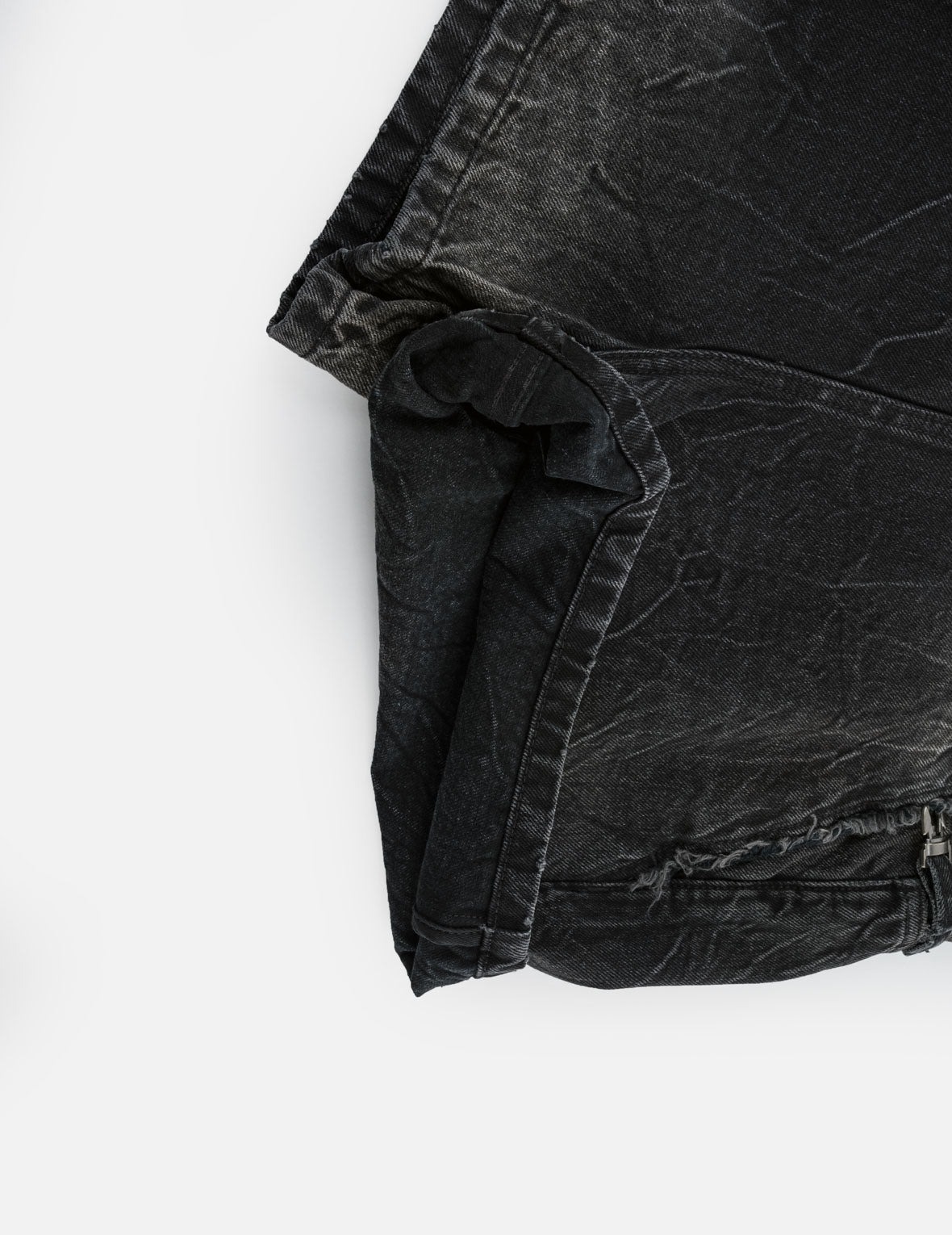 Asymmetric Studded Seagull Denim Skort