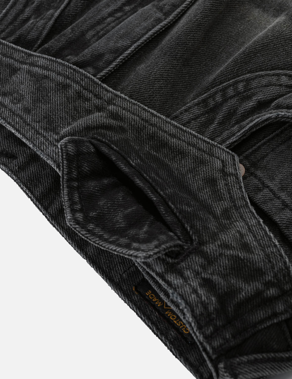 Asymmetric Studded Seagull Denim Skort