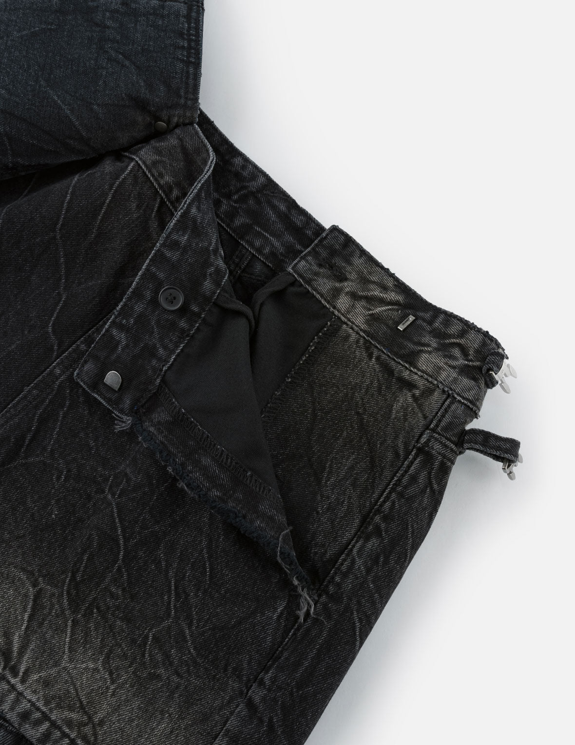 Asymmetric Studded Seagull Denim Skort