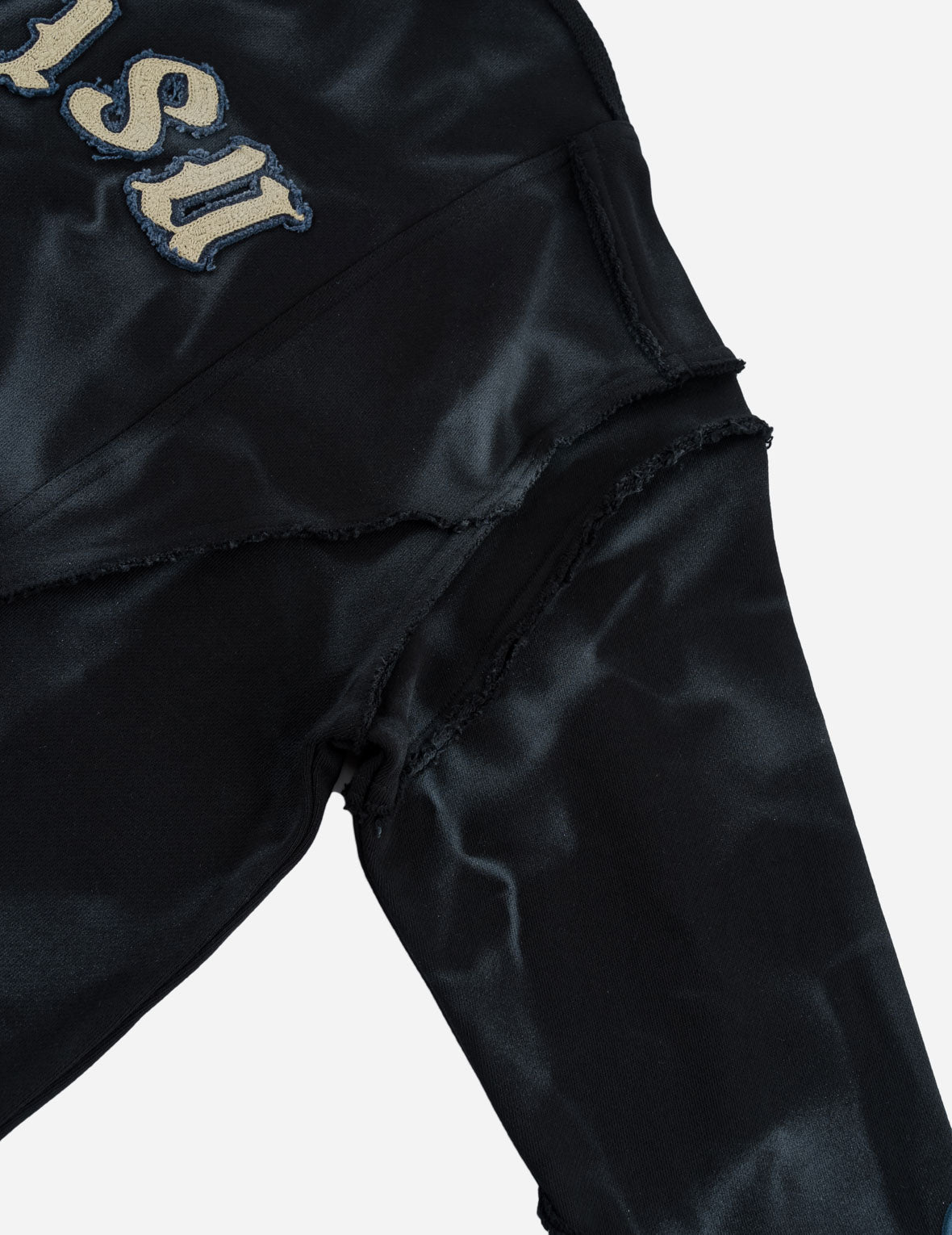 EVISU Embroidered Badge Spray Dye Cropped Sweatshirt