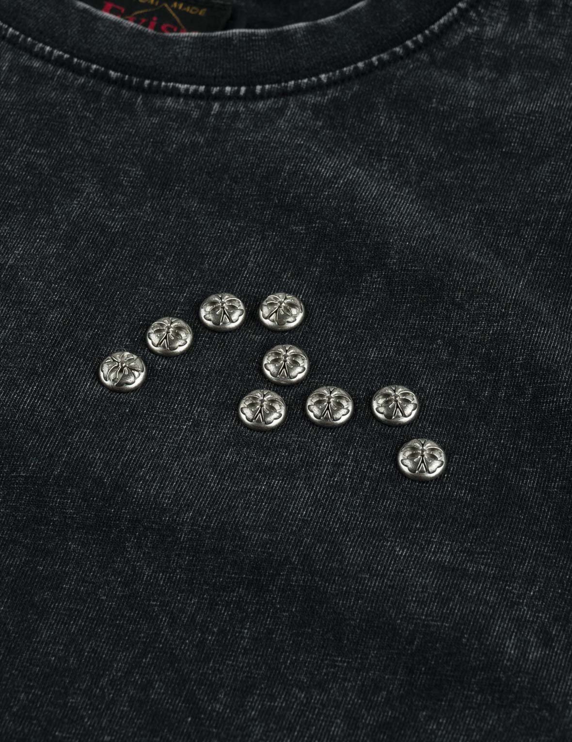 Kamon Studded Knit Patch Long Sleeve T-Shirt