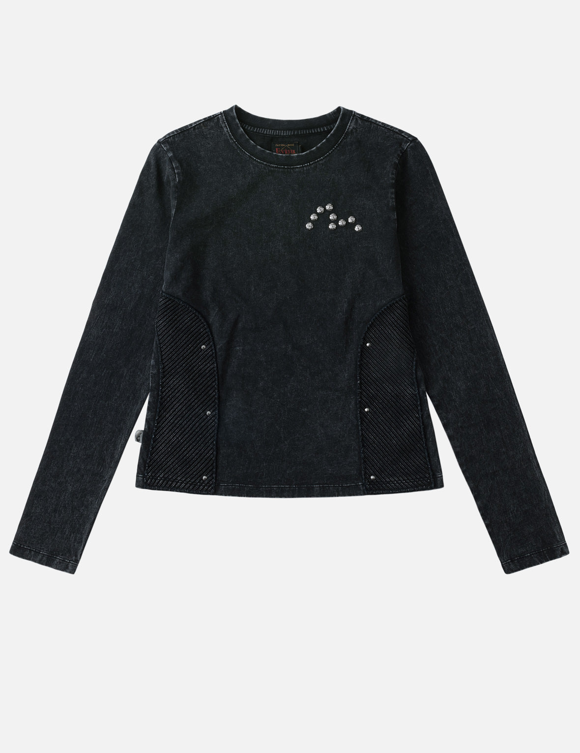 Kamon Studded Knit Patch Long Sleeve T-Shirt