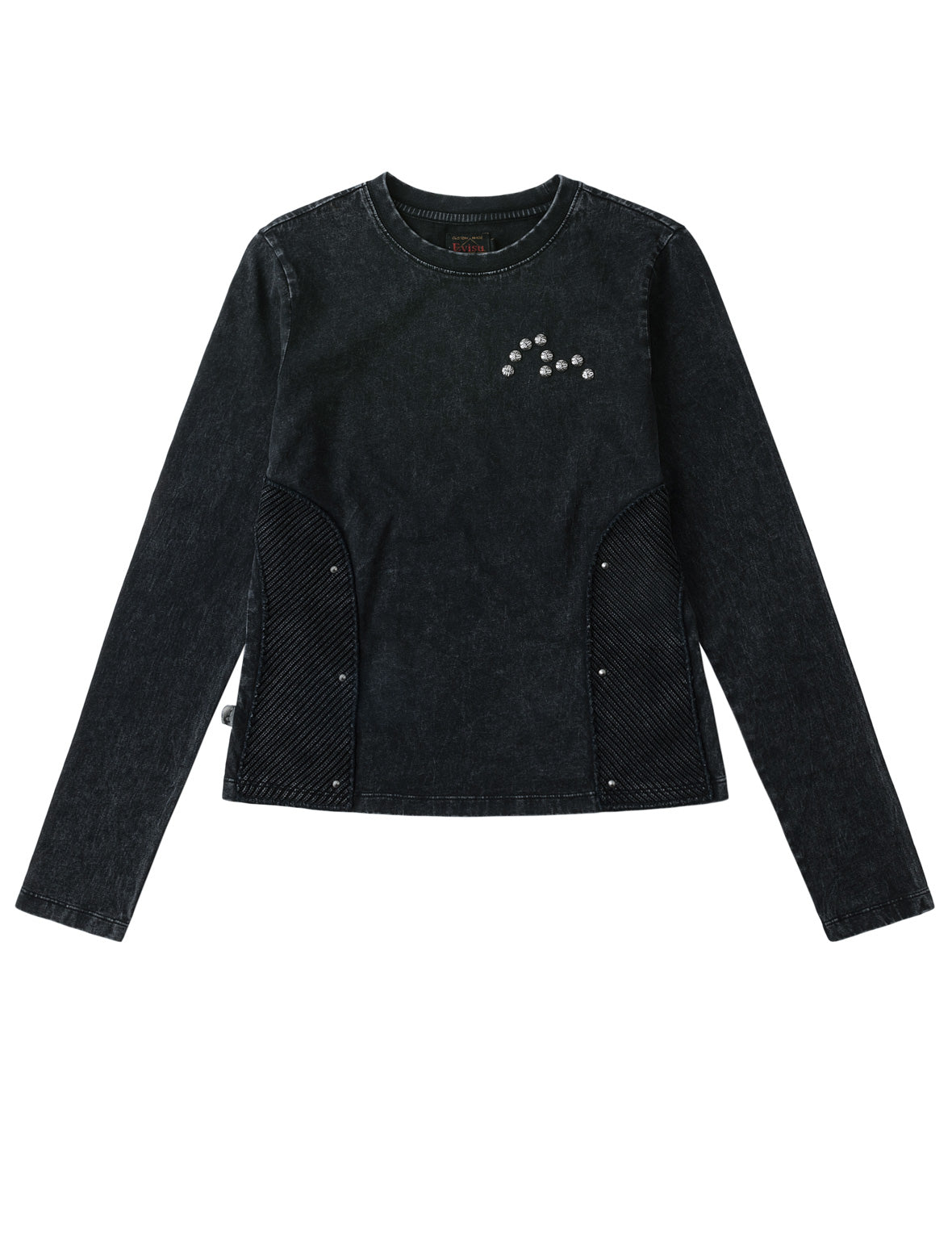 Kamon Studded Knit Patch Long Sleeve T-Shirt
