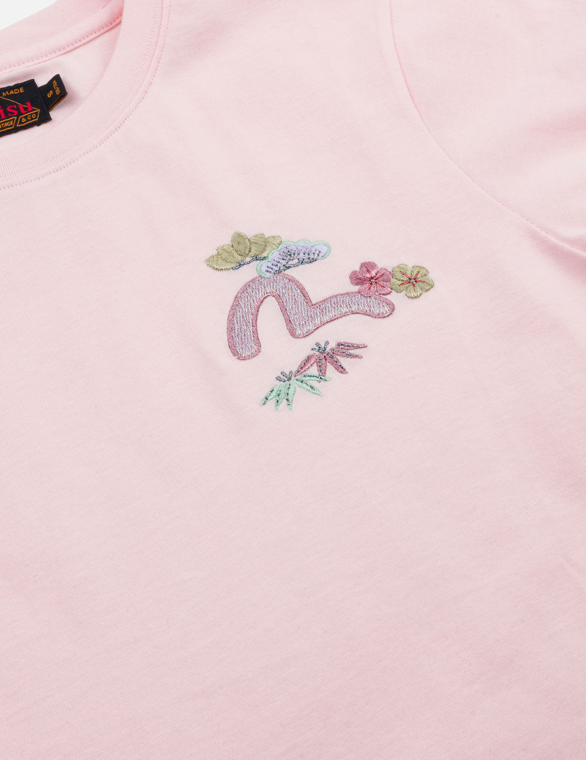 日式扇面海鷗刺繡T恤