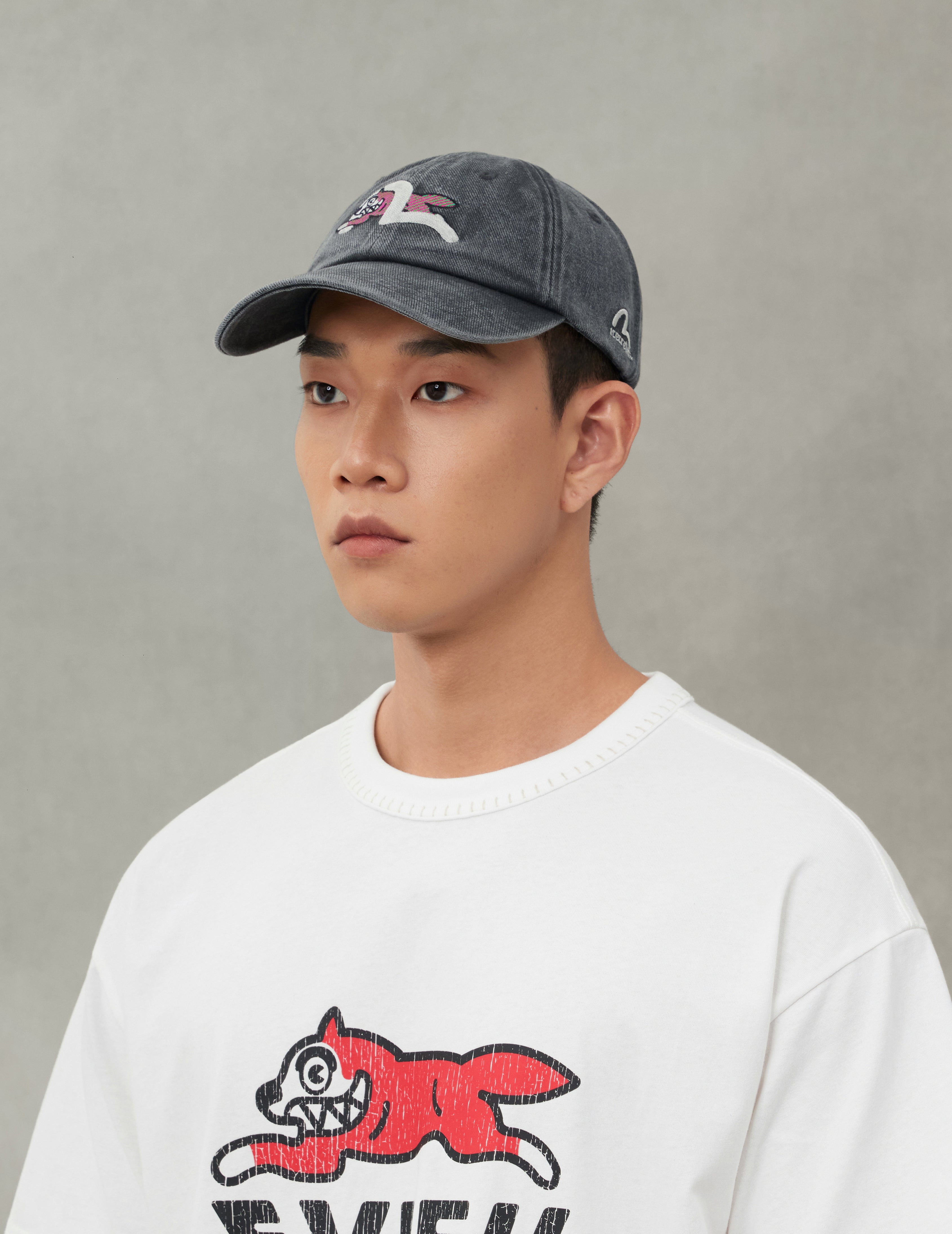 EVISU X ICECREAM 商標棒球帽 - 黑色洗水