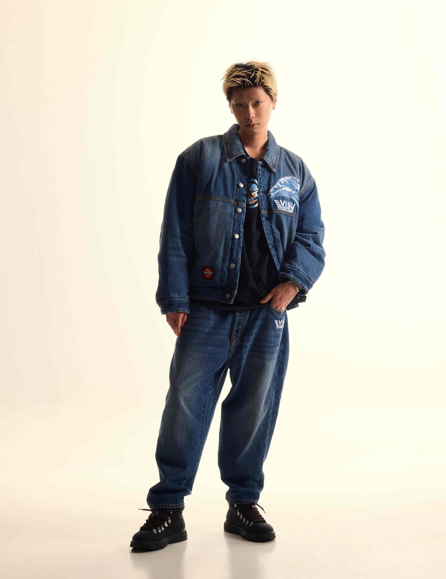 EVISU X MOOSE KNUCKLES 浮世繪牛仔褲