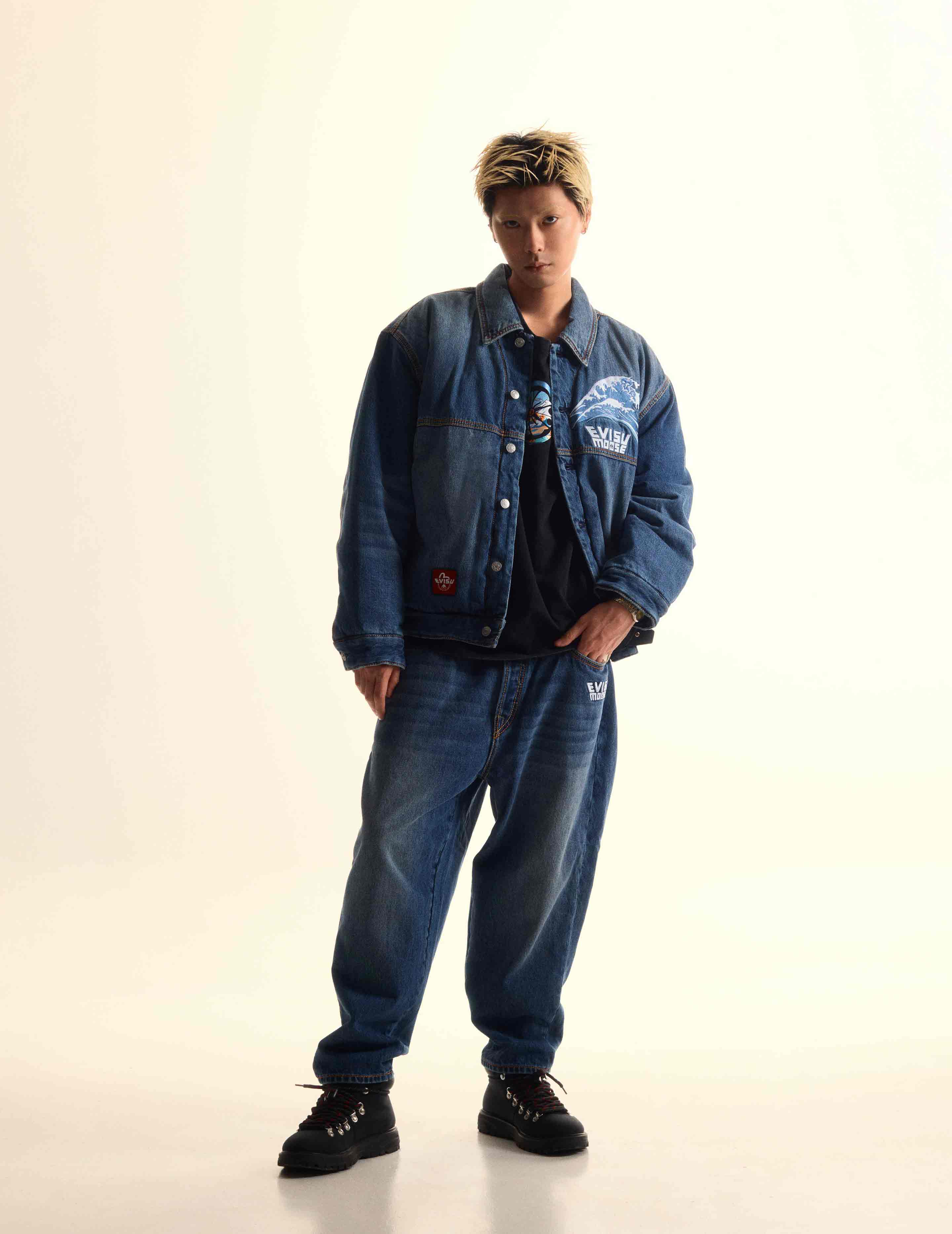 EVISU X MOOSE KNUCKLES 浮世繪牛仔褲