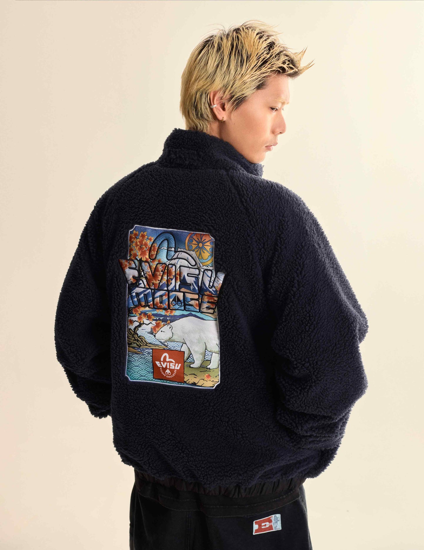 EVISU X MOOSE KNUCKLES 浮世繪羊羔絨外套