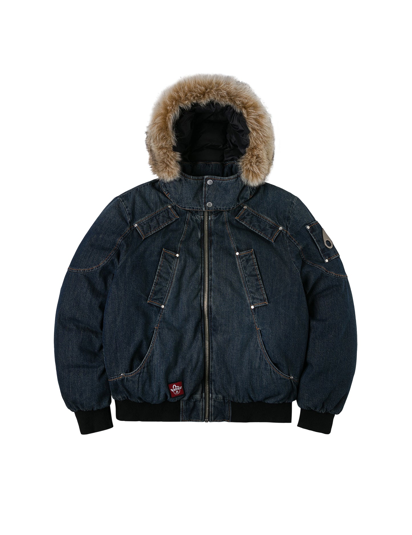 EVISU X MOOSE KNUCKLES 浮世繪牛仔飛行員羽絨