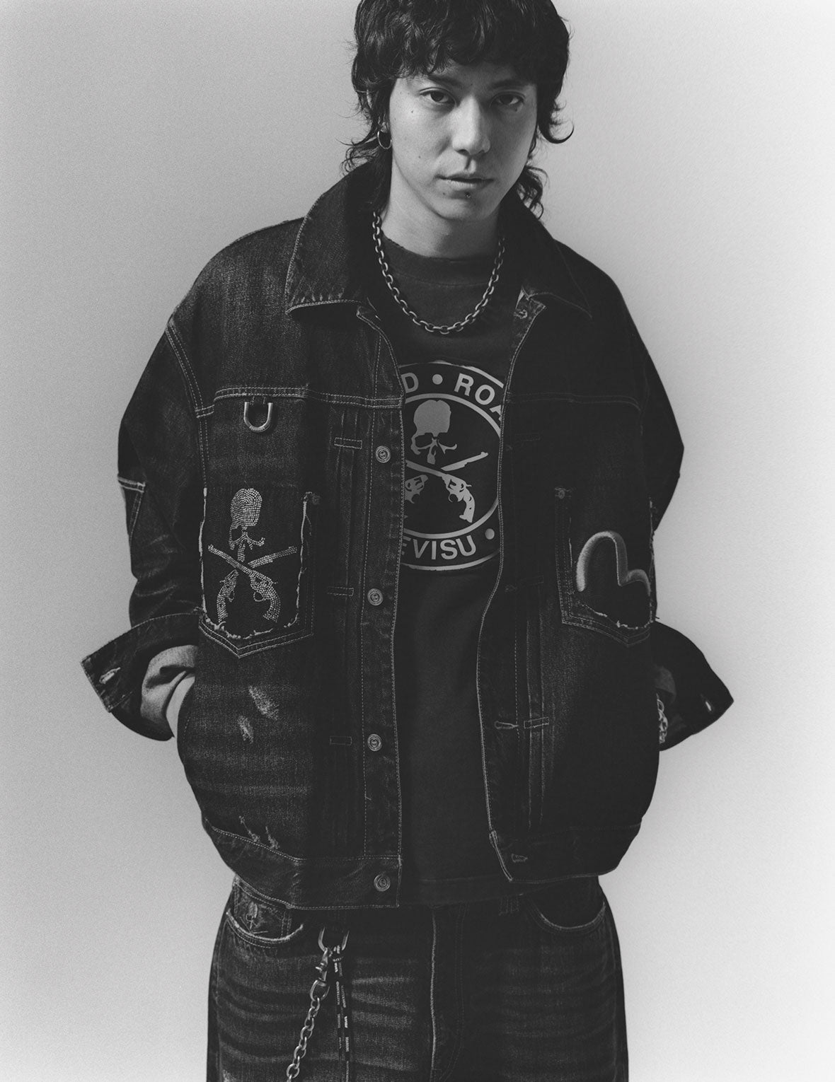 EVISU x mastermind JAPAN x roarguns 水洗多口袋Type II牛仔夾克
